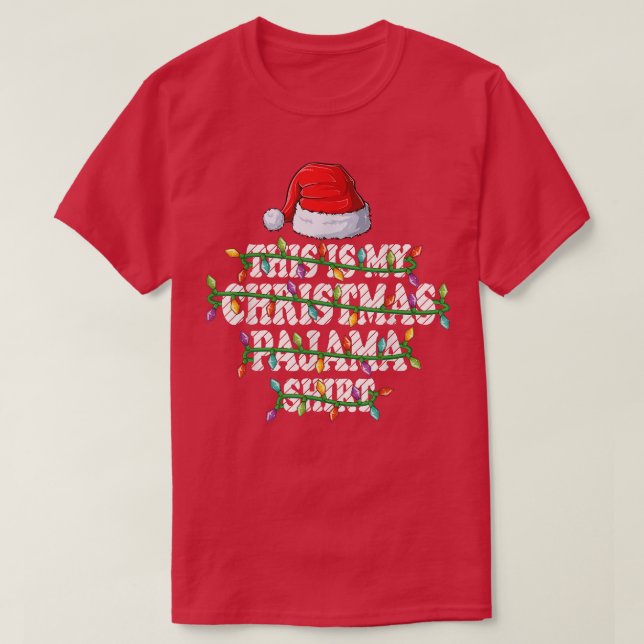 Det här är min julfamilj Pajama Julafton Ljus T Shirt (Design framsida)