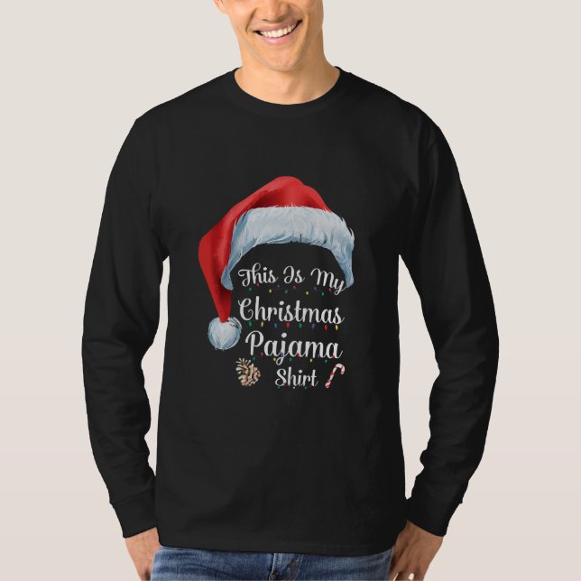 Det här är min julfamilj Pajama Jultomten T Shirt (Framsida)