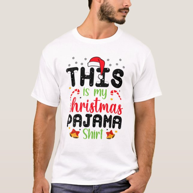 Det här är min julfamilj Pajama som matchar Julaft T Shirt (Framsida)