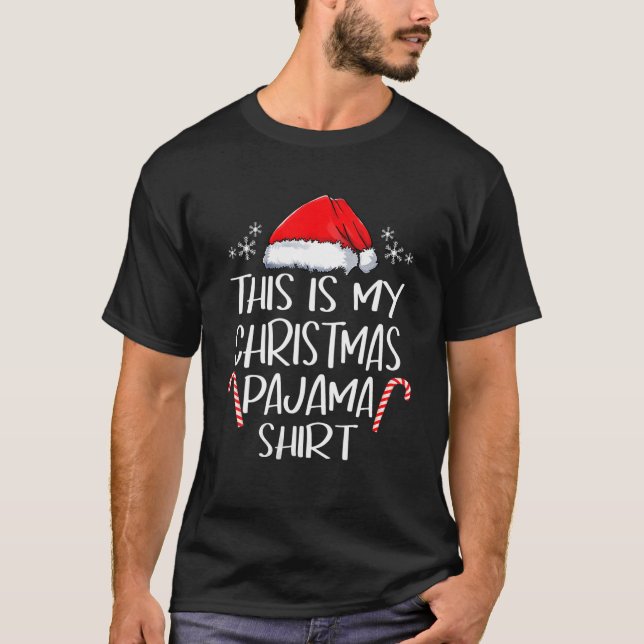 Det här är min julfamilj Pajamas Julafton T Shirt (Framsida)