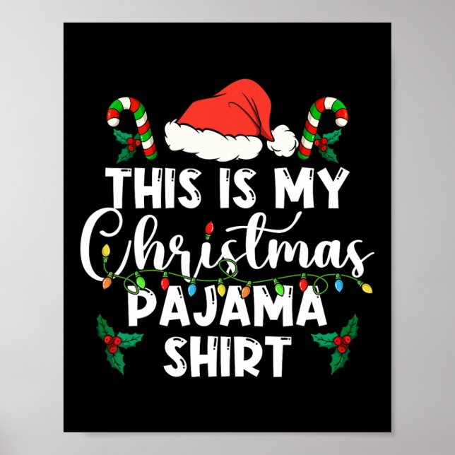 Det här är min julfest Pajama Ljus Poster (Framsidan)