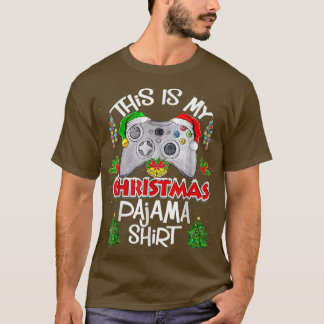 Det här är min julfilm Pajama Santa Hat Funny Vide T Shirt