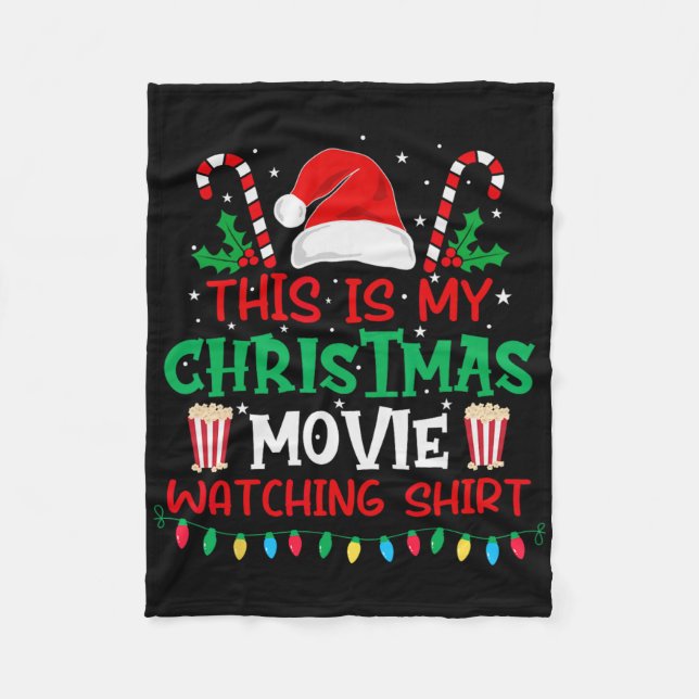 Det här är min julfilmsklänning - Rolig  Fleecefilt (Framsidan)