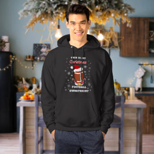 Det här är min julfotbollströja med snacks hoodie