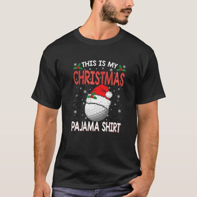 Det här är min julgolf Pajama för pojkar, Vuxnor T Shirt (Framsida)