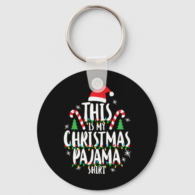 Det här är min juljul Pajama Julafton Nyckelring (Framsida)