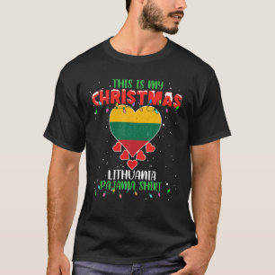 Det här är min julklapp Ljus Kärlek Litauen Flagga T Shirt