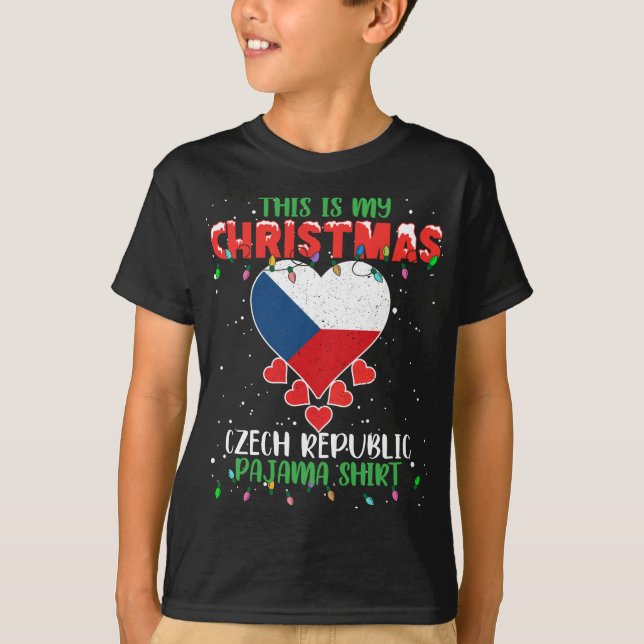 Det här är min julklapp Ljus Kärlek Tjeckien T Shirt (Framsida)