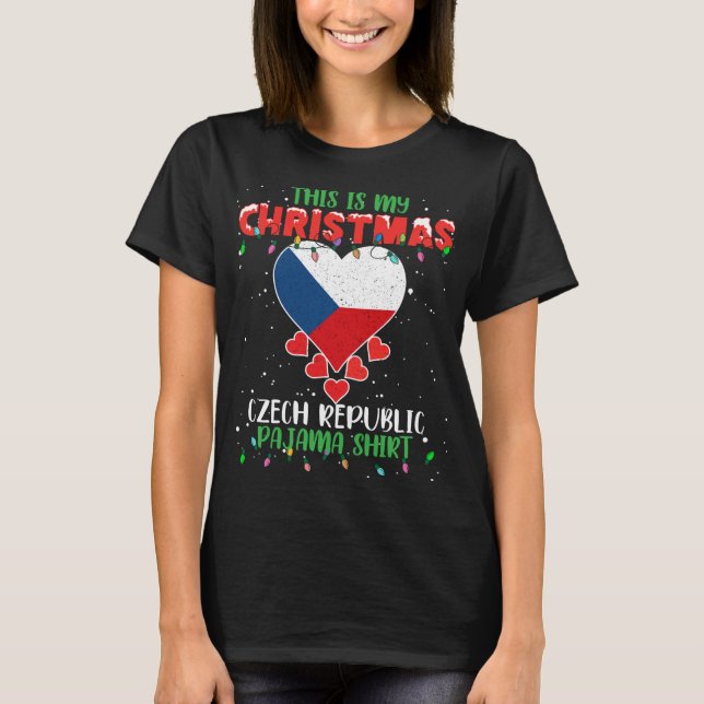 Det här är min julklapp Ljus Kärlek Tjeckien T Shirt (Framsida)