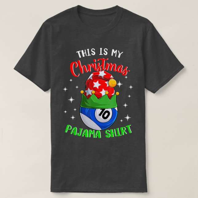 Det här är min julklapp Pajama 10 Boll Billiard Pl T Shirt (Design framsida)