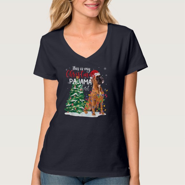 Det här är min julklapp Pajama Boxer Hund älskare T Shirt (Framsida)