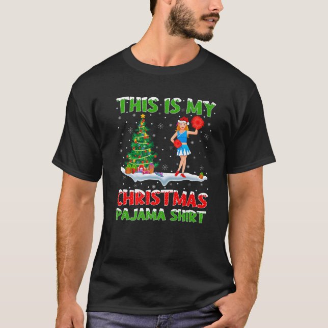 Det här är min julklapp Pajama Cheerlead jul T Shirt (Framsida)