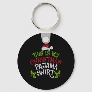 Det här är min julklapp Pajama Funny Family Julaft Nyckelring