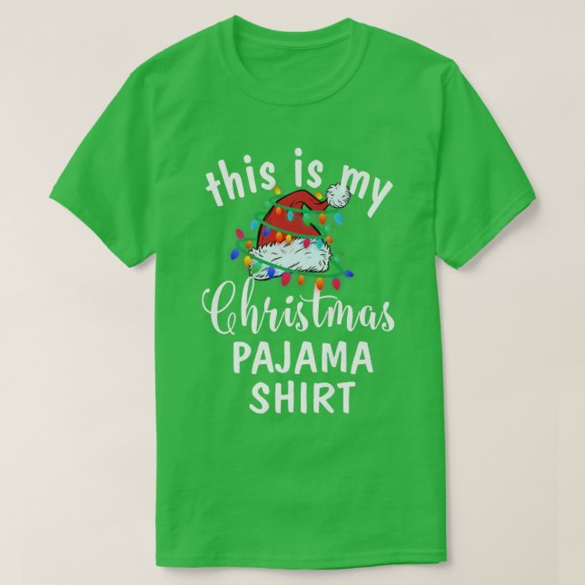 Det här är min julklapp Pajama Julafton Ljus Funny T Shirt (Design framsida)