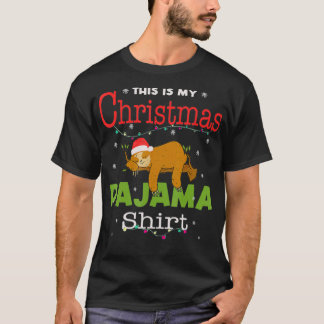 Det här är min julklapp Pajama ljus Funny Sloth Ch T Shirt