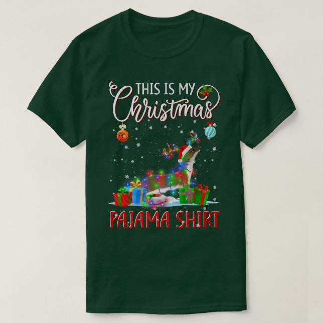 Det här är min julklapp Pajama-otters julklapp T Shirt (Design framsida)