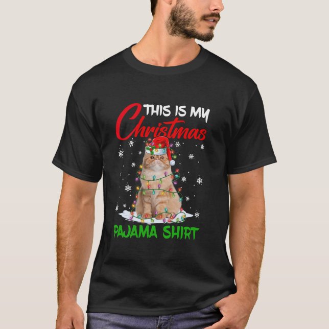 Det här är min julklapp Pajama Persian Cat Santa H T Shirt (Framsida)