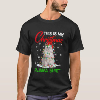 Det här är min julklapp Pajama Ragdoll Cat Santa H T Shirt