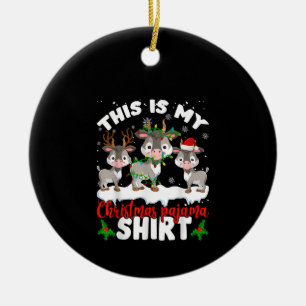 Det här är min julklapp Pajama Santa Goat Älskare Julgransprydnad Keramik