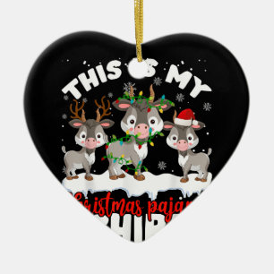 Det här är min julklapp Pajama Santa Goat Älskare Julgransprydnad Keramik