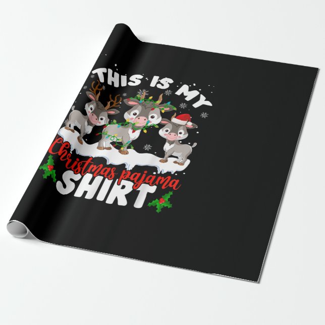 Det här är min julklapp Pajama Santa Goat Älskare Presentpapper (Utrullad)