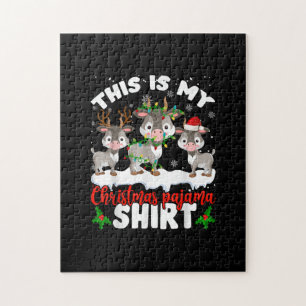 Det här är min julklapp Pajama Santa Goat Älskare Pussel
