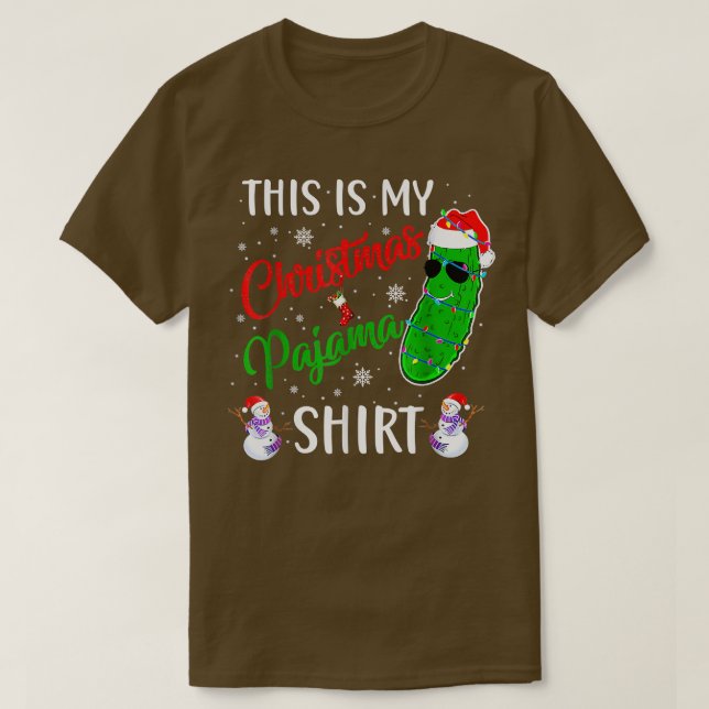 Det här är min julklapp Pajama Santa Julafton Holi T Shirt (Design framsida)