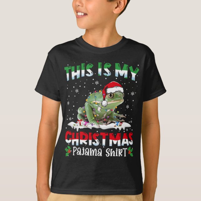 Det här är min julklapp Pajama Shirt Cute Frog T Shirt (Framsida)