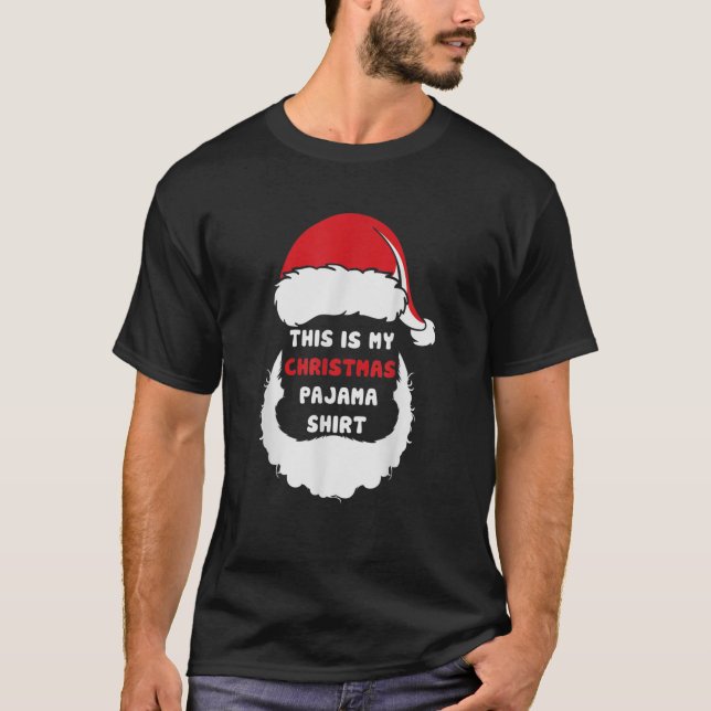 Det här är min julpajama-finne Santa Hat Julafton  T Shirt (Framsida)