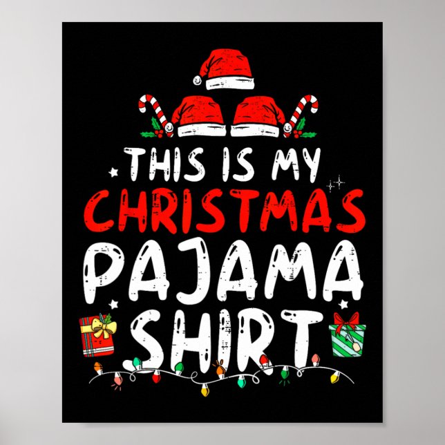 Det här är min julpajama Funny Julafton Pjs Manar  Poster (Framsidan)