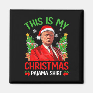 Det här är min julpajama Funny Trump Julafton Pjs Magnet