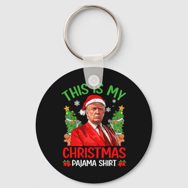 Det här är min julpajama Funny Trump Julafton Pjs  Nyckelring (Framsida)