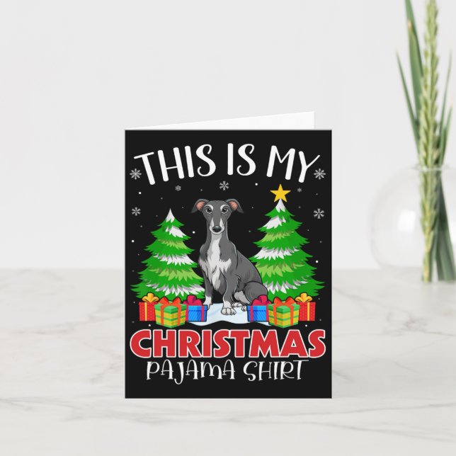 Det här är min julpajama Greyhound Hund Pjs Kort (Framsida)