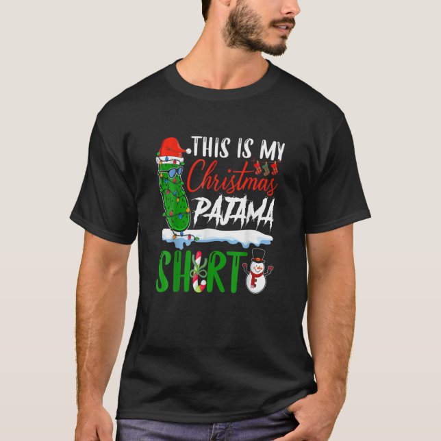 Det här är min julpajama Pickle Älskare Funny Chr T Shirt (Framsida)