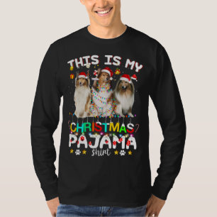 Det här är min julpajama Shetland Sheepdog Funn T Shirt