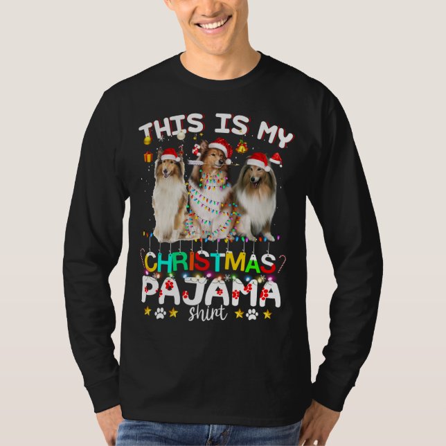 Det här är min julpajama Shetland Sheepdog Funn T Shirt (Framsida)
