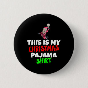 Det här är min julpajama T Santa Volleyball Gif Knapp