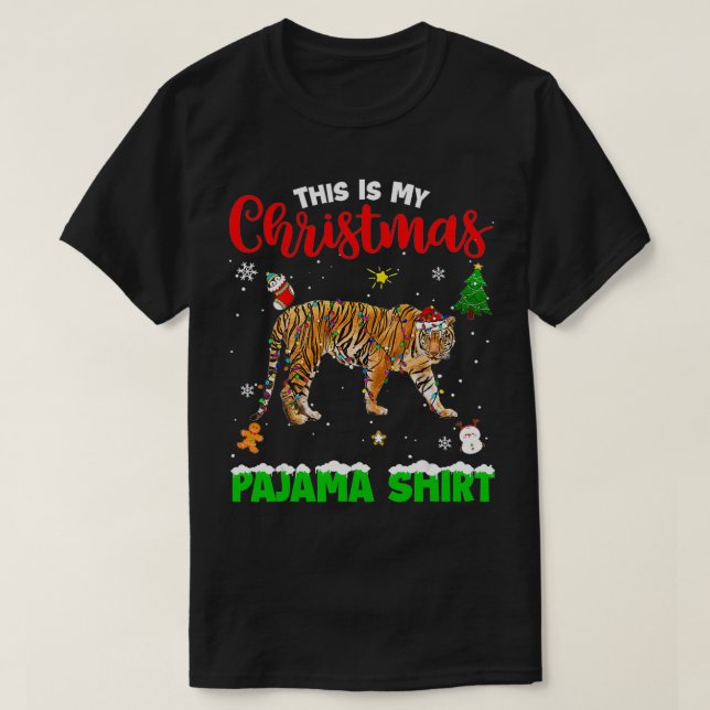 Det här är min julpajama Tiger Red Play T Shirt (Design framsida)