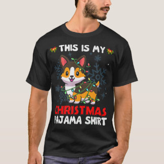 Det här är min julpajamatricolor Corgi Pjs Julafto T Shirt
