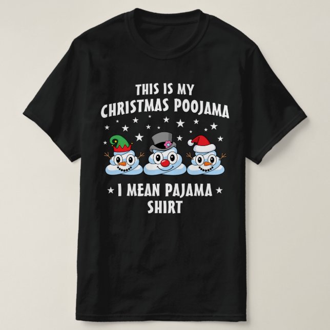Det här är min julpolare Poojama Funny Snö Poop T Shirt (Design framsida)