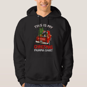 Det här är min julpyjamas Chihuahua-lastbil röd Hoodie