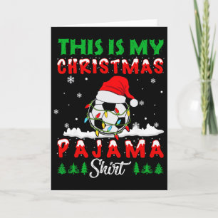 Det här är min julpyjamas fotboll Santa mössa Xmas Kort