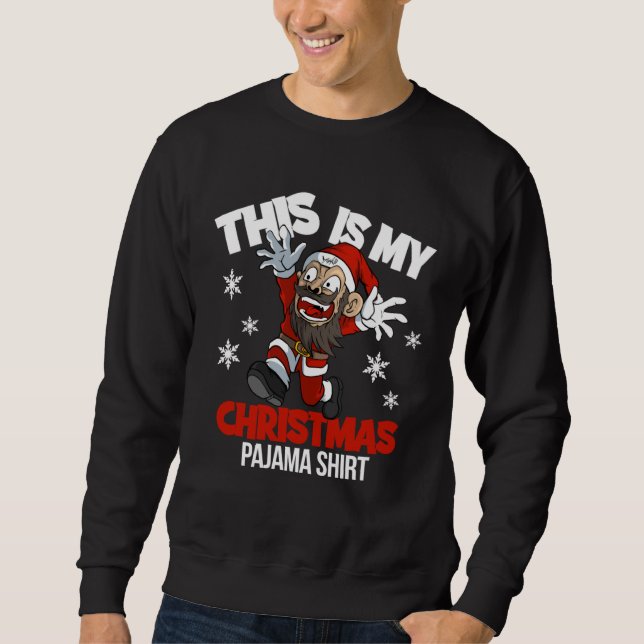 Det här är min julpyjamas jul lång ärmad tröja (Framsida)