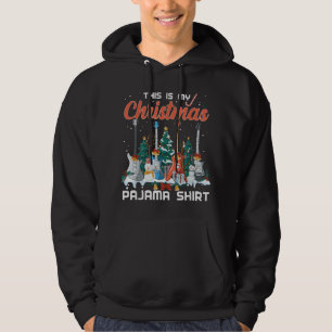 Det här är min julpyjamas roliga gitarr Xmas Musik Hoodie