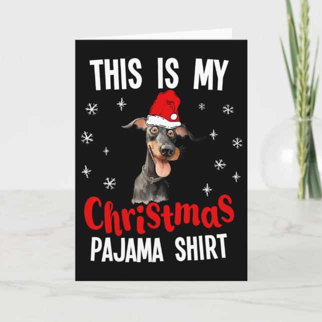 Det här är min julpyjamas-tröja Doberman Jul  Kort (Framsida)