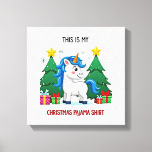 Det här är min julpyjamas-tröja Enhörning Jul PJ Canvastryck