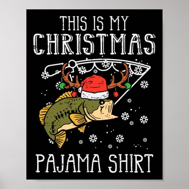 Det här är min julpyjamas-tröja fiske jul pappa poster (Framsidan)