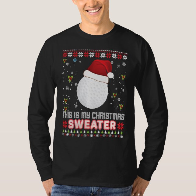 Det här är min julsötare Golf Santa Elf Ugly D T Shirt (Framsida)