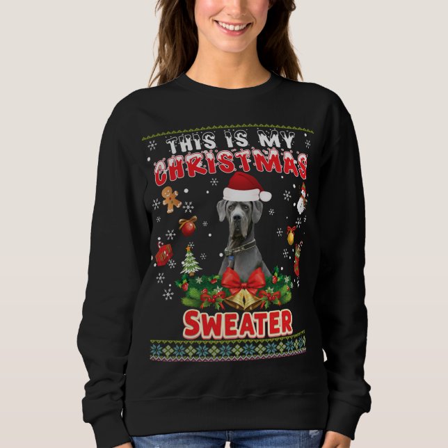 Det här är min julsötare Great dane Hund Ugly. T Shirt (Framsida)