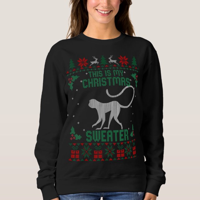 Det här är min julsötare Monkey Ugly Julafton T Shirt (Framsida)